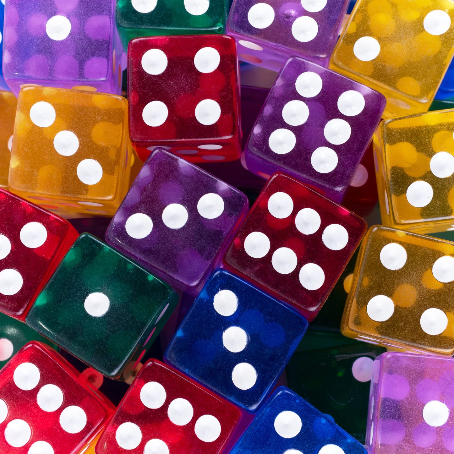 Super Z Outlet Standard 16mm Dice (Translucent Multi-Color, 50pk)
