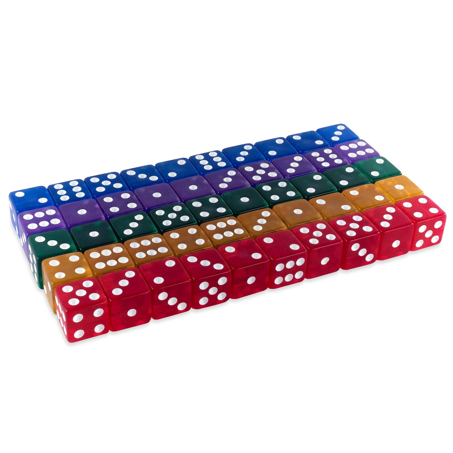 Super Z Outlet Standard 16mm Dice (Translucent Multi-Color, 50pk)