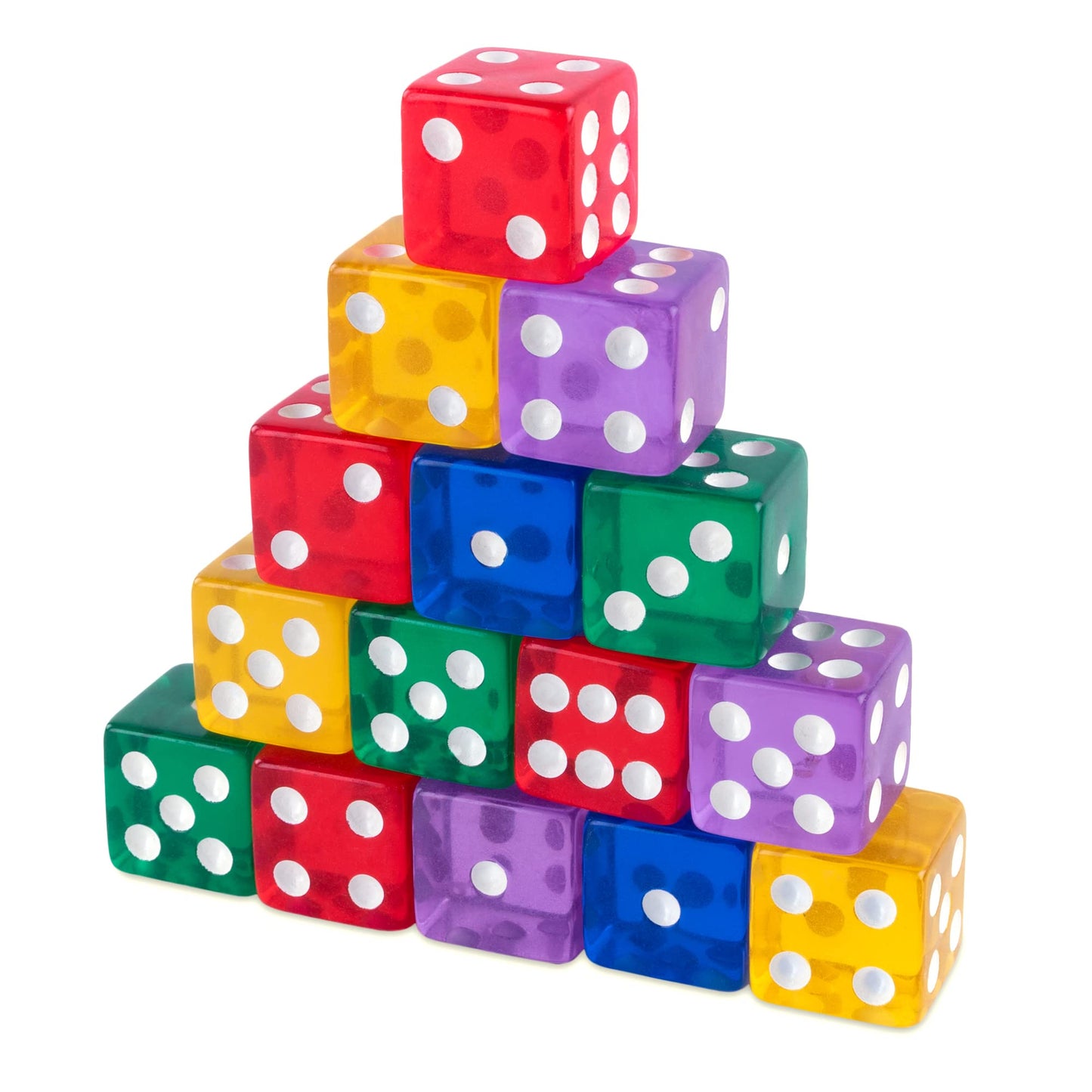 Super Z Outlet Standard 16mm Dice (Translucent Multi-Color, 50pk)