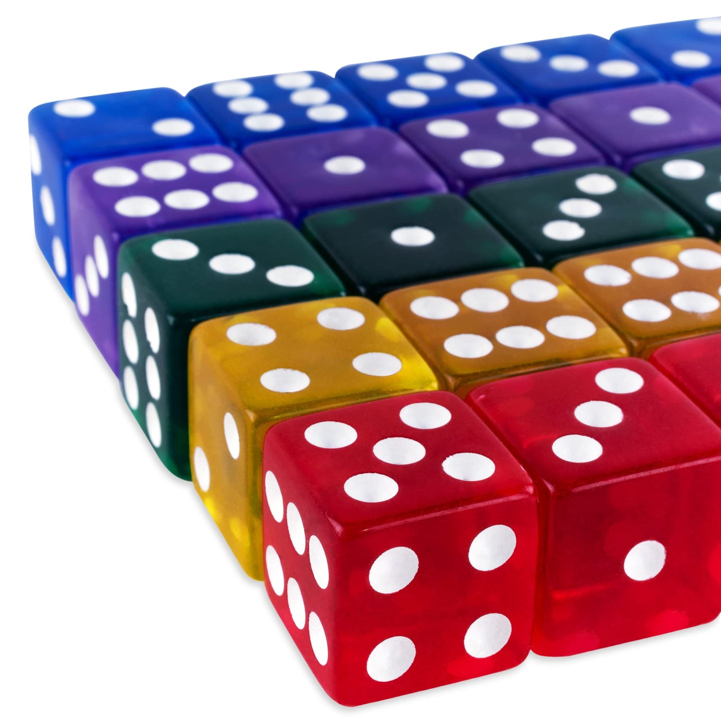 Super Z Outlet Standard 16mm Dice (Translucent Multi-Color, 50pk)