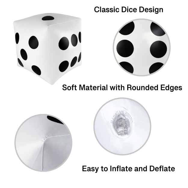 Super Z Outlet 13-Inch Giant Inflatable Dice – Pool & Beach Party Toys (Pack of 2)