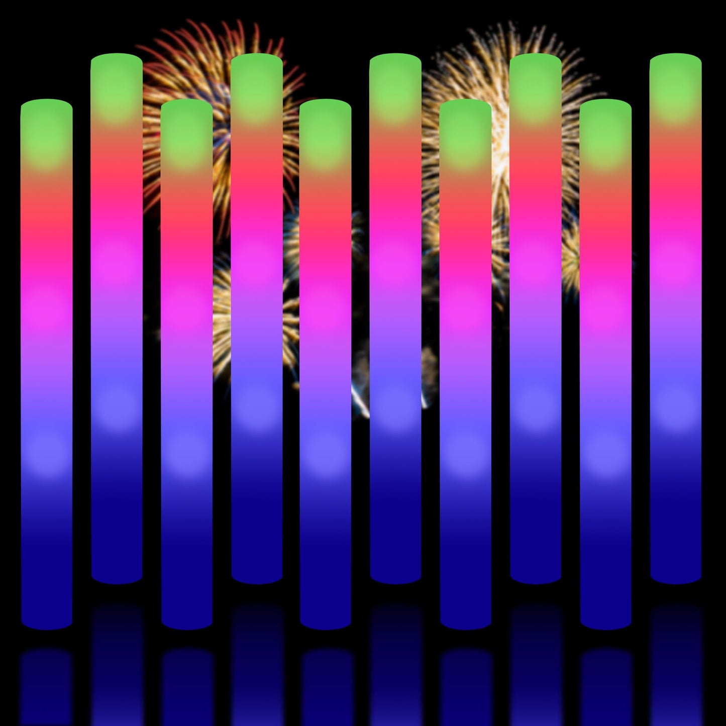 Super Z Outlet Upgraded Light Up Foam Sticks – 3 Modes LED Strobe (12-Pack)
