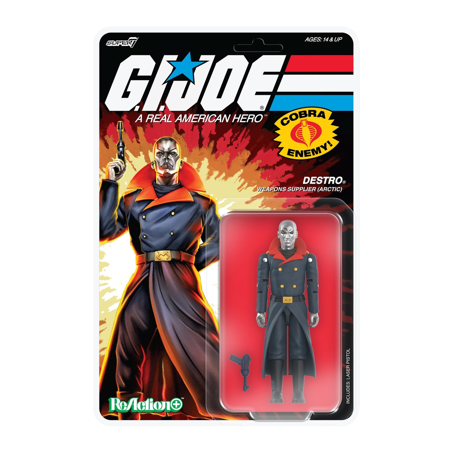 Super7 Arctic Destro - G.I. Joe Reaction+ 3.75-Inch Action Figure with Pistol - Retro Collectible