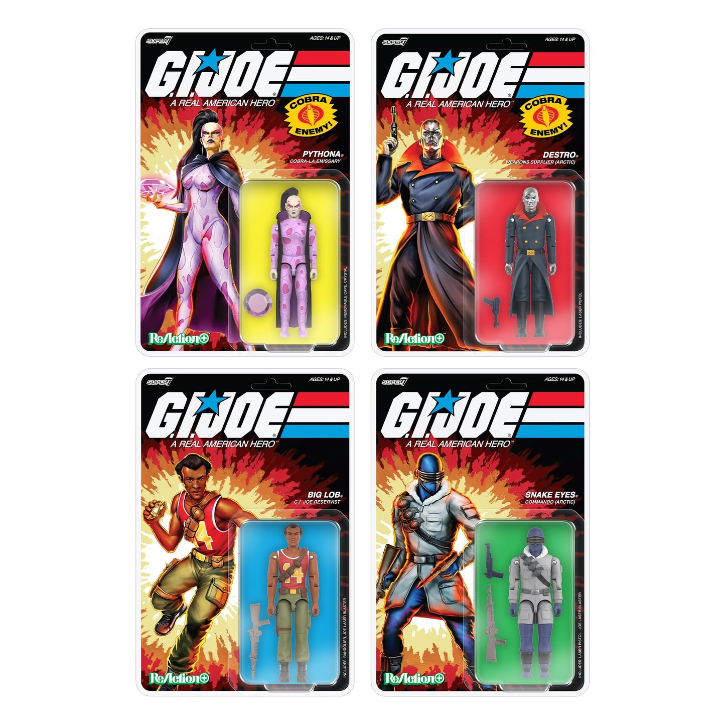Super7 Arctic Destro - G.I. Joe Reaction+ 3.75-Inch Action Figure with Pistol - Retro Collectible