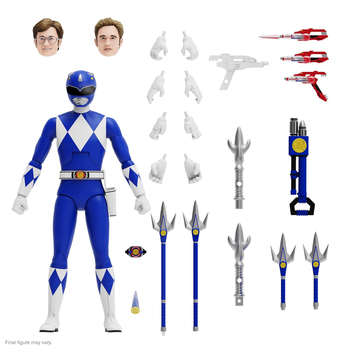 Super7 Mighty Morphin Power Rangers ULTIMATES! Blue Ranger Figure – 7-Inch Articulated Collectible