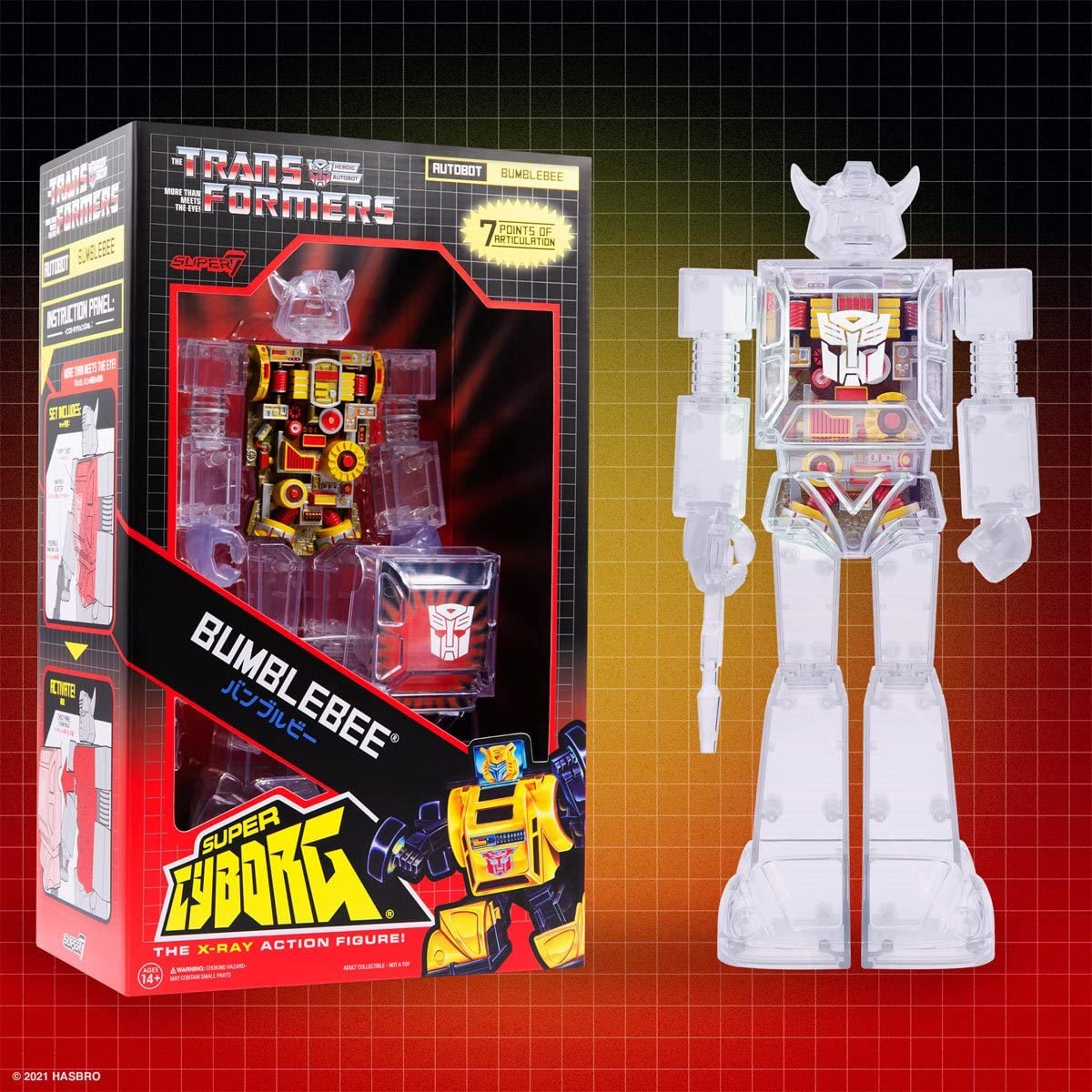 Super7 Super Cyborg Bumblebee Clear – 10-Inch Transformers Action Figure
