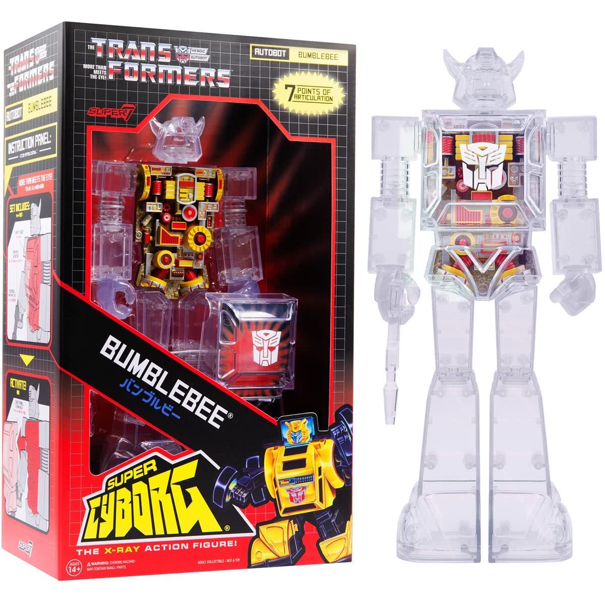 Super7 Super Cyborg Bumblebee Clear – 10-Inch Transformers Action Figure