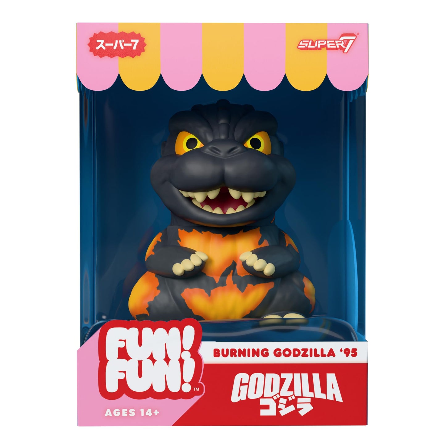 Super7 Burning Godzilla '95 FUN! FUN! 5-Inch Vinyl Figure – Toho Godzilla Collectible Toy