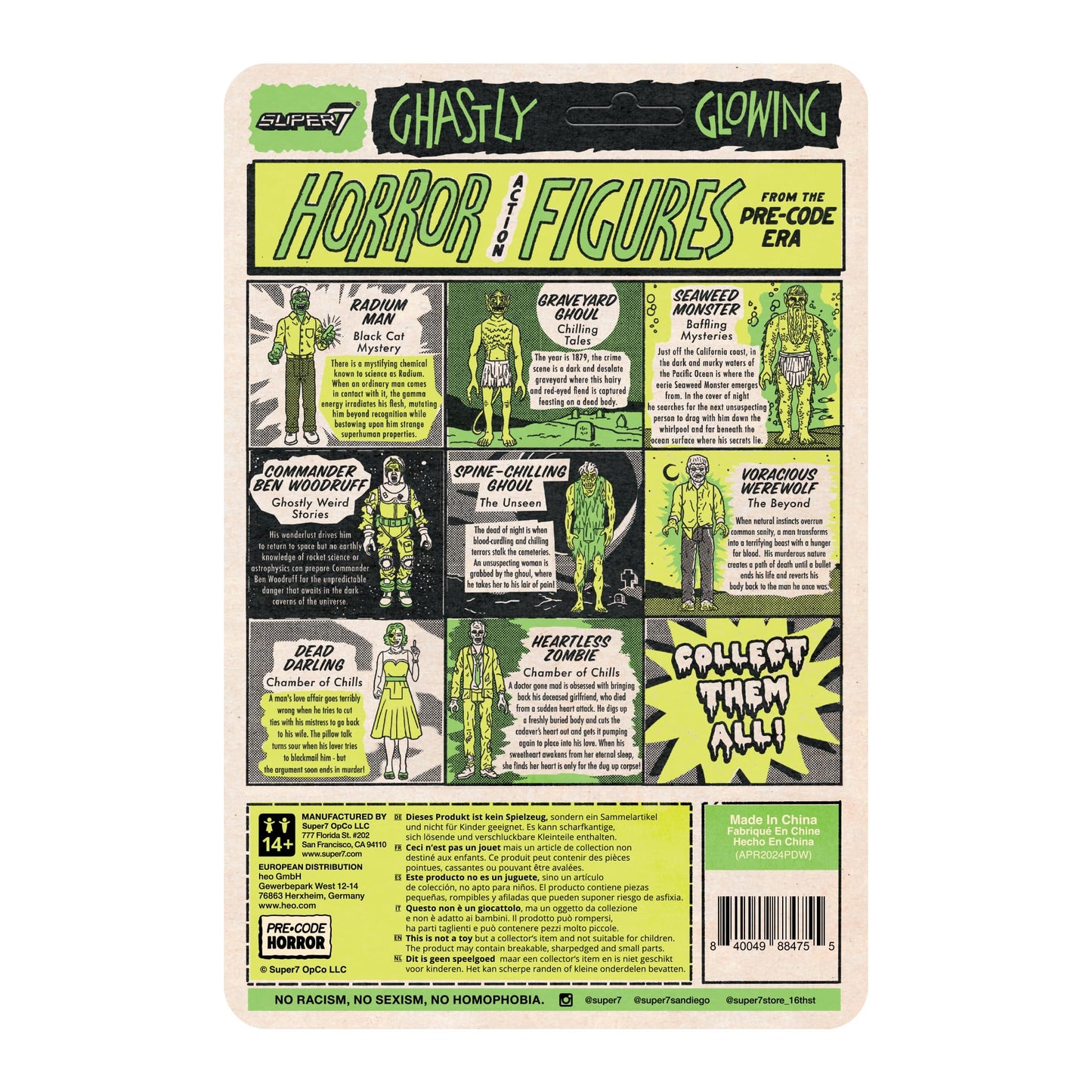 Super7 Pre-Code Horror Heartless Zombie Glow-in-the-Dark 3.75-inch ReAction Figure