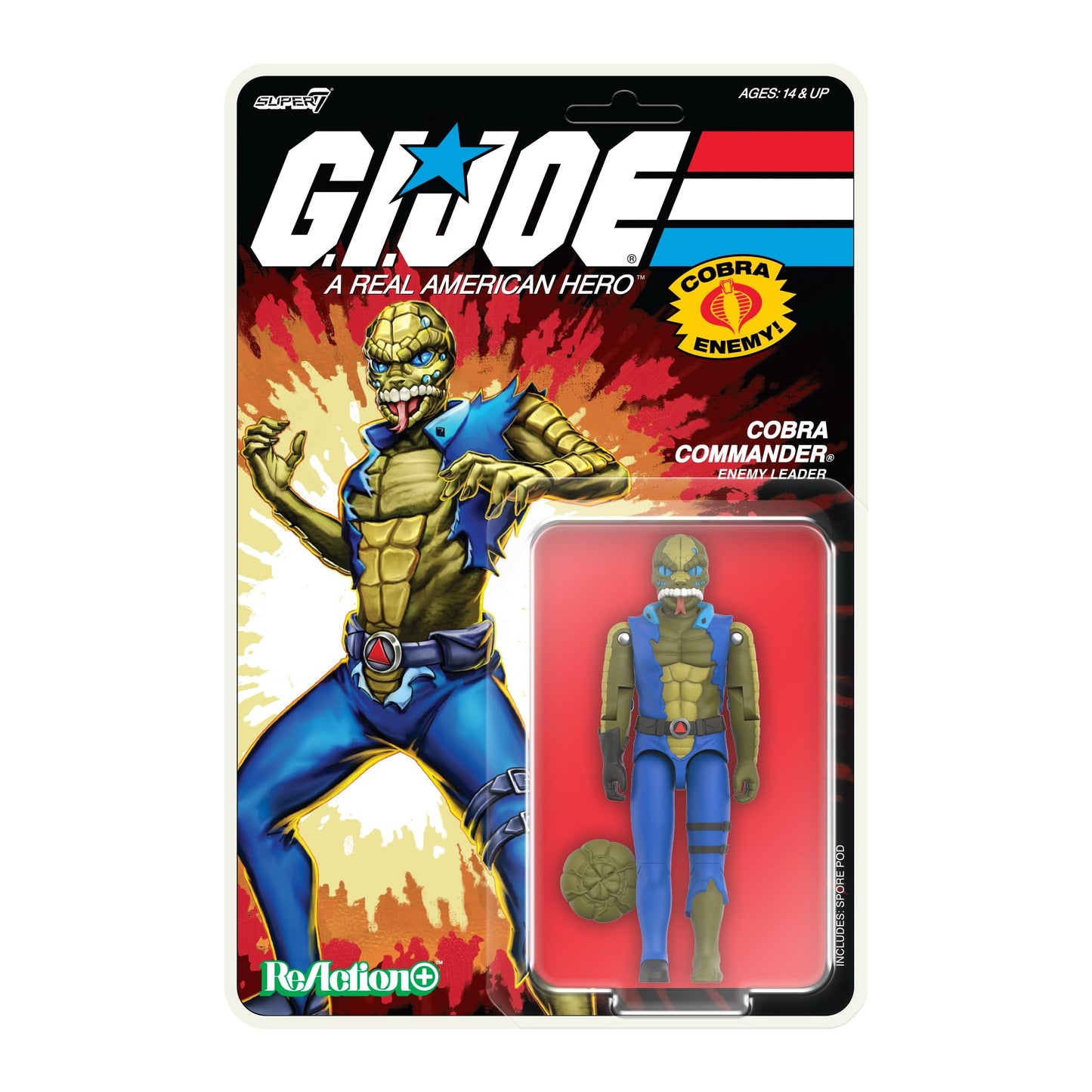 Super7 Reaction+ G.I. Joe Cobra Commander (Once a Man) - 3.75-inch Action Figure with Spore Pod Accessory