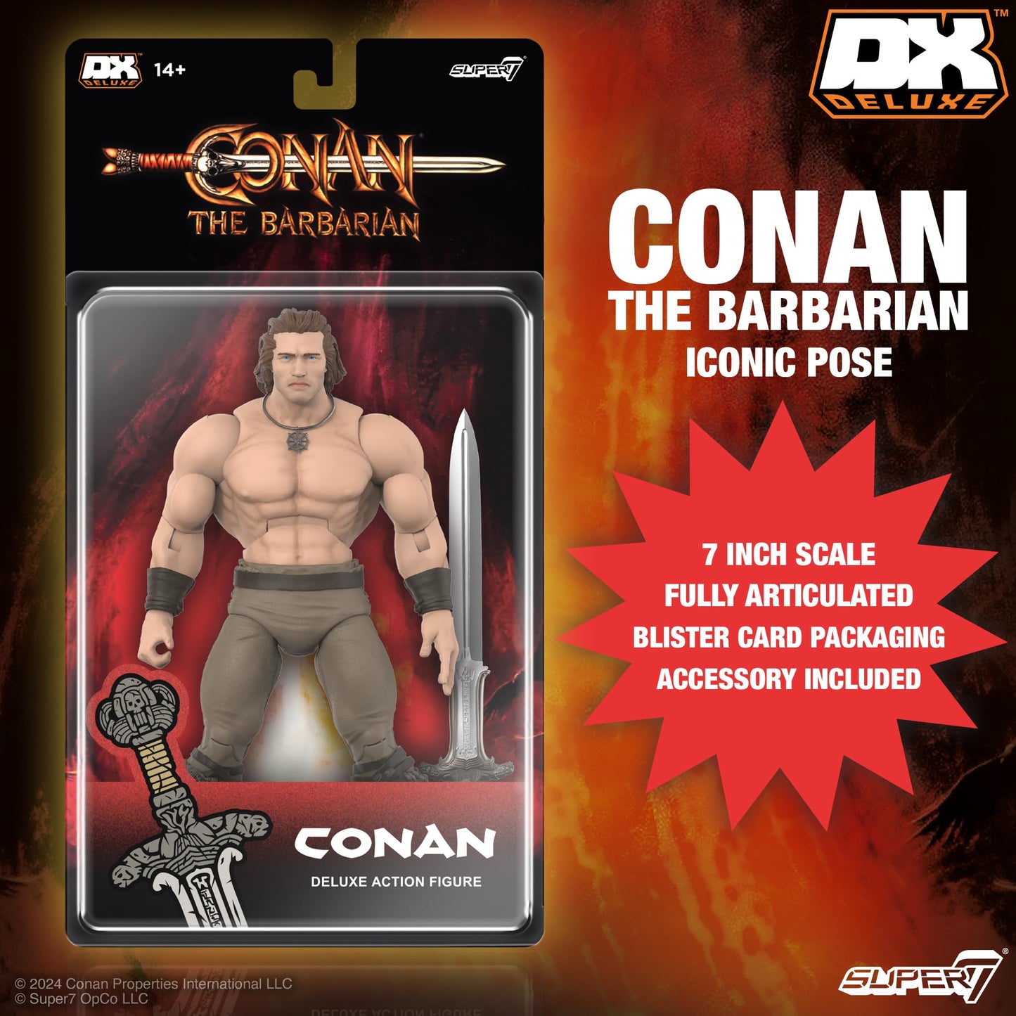 Super7 Conan The Barbarian Deluxe Iconic Pose – 7" Conan Action Figure with Atlantean Sword Accessory