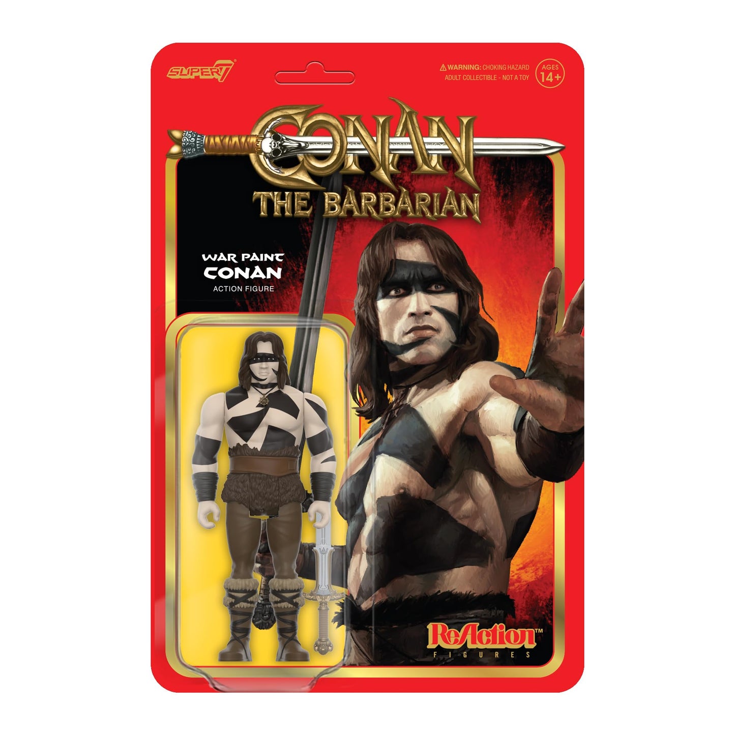 Super7 Conan the Barbarian War Paint 3.75-Inch Action Figure with Atlantean Sword