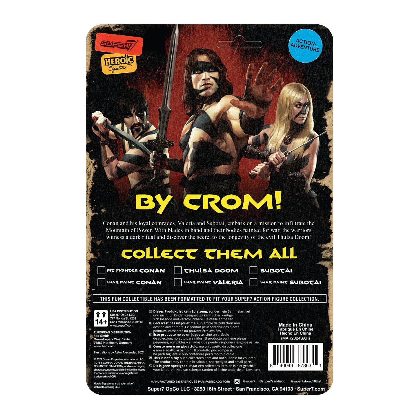 Super7 Conan War Paint Subotai – 3.75-inch Action Figure with Sword Accessory