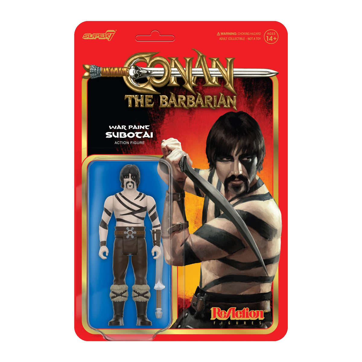 Super7 Conan War Paint Subotai – 3.75-inch Action Figure with Sword Accessory