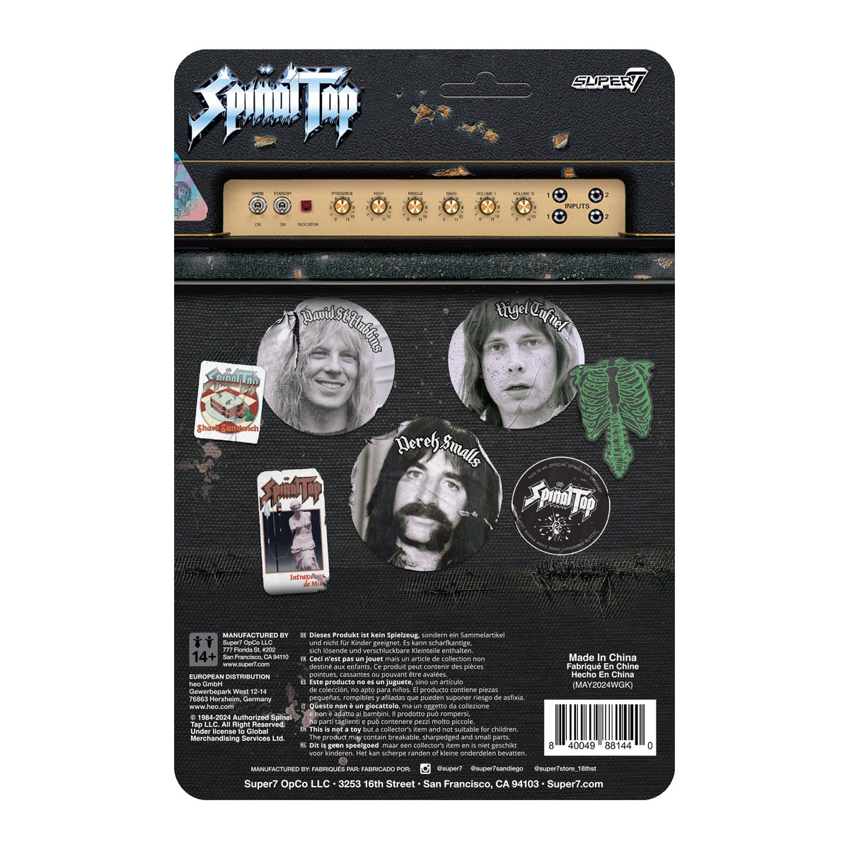 Super7 Spinal Tap Derek Smalls 3.75in Action Figure - Leather Harness & Blue Bass Guitar Accessory | Retro Collectibles