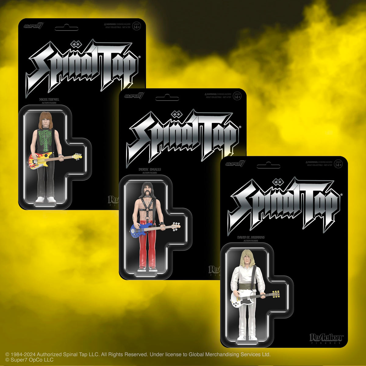 Super7 Spinal Tap Derek Smalls 3.75in Action Figure - Leather Harness & Blue Bass Guitar Accessory | Retro Collectibles
