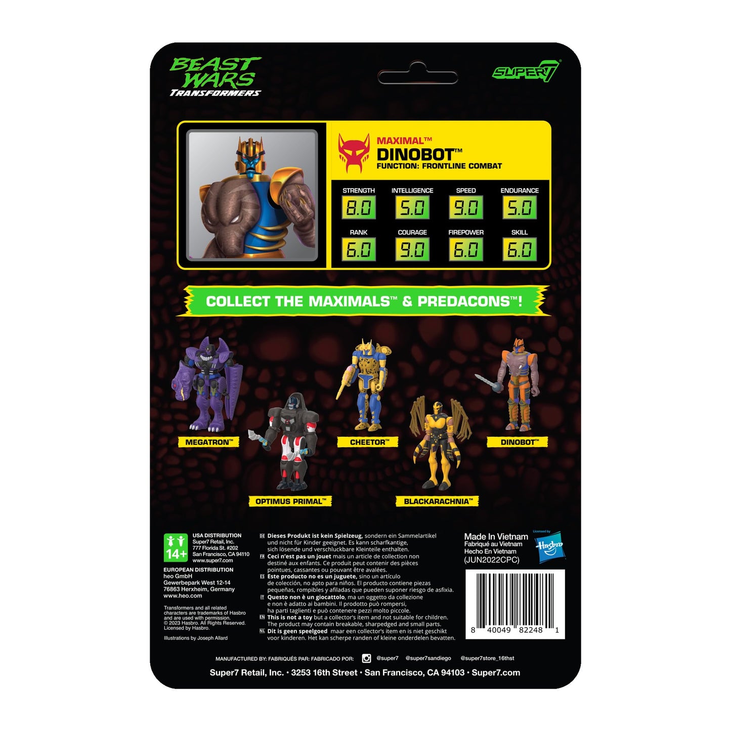 Super7 Dinobot Beast Wars 4-Inch Action Figure with Blaster & Sword