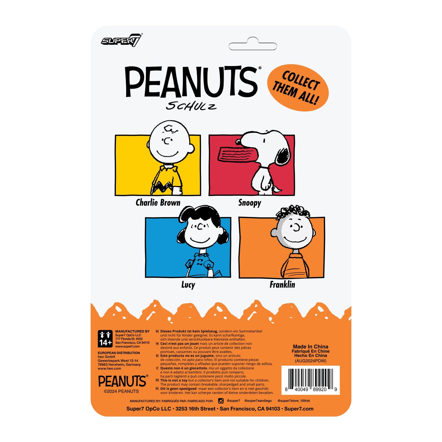 Super7 Peanuts Franklin ReAction Figure – 3.75-Inch Collectible Toy