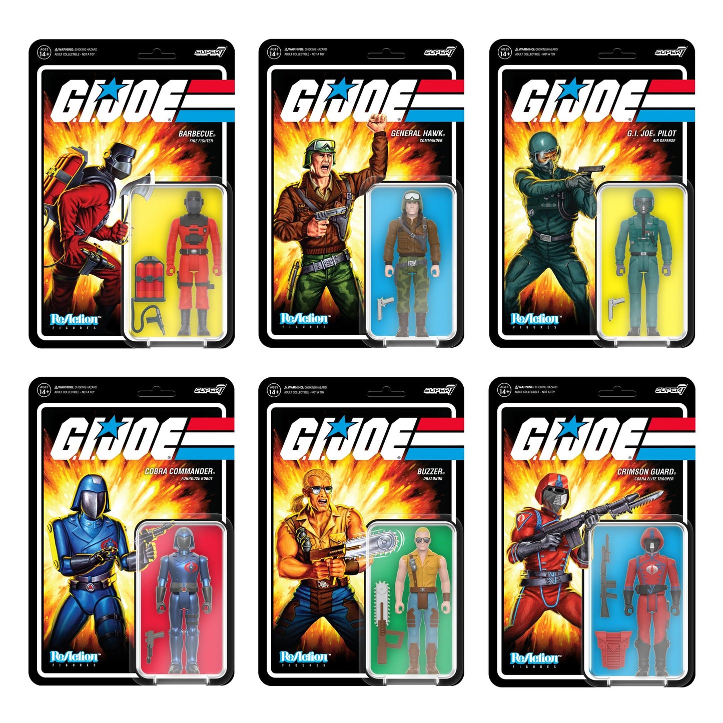 Super7 G.I. Joe Barbecue 3.75-Inch ReAction Figure with Fire Extinguisher Accessory