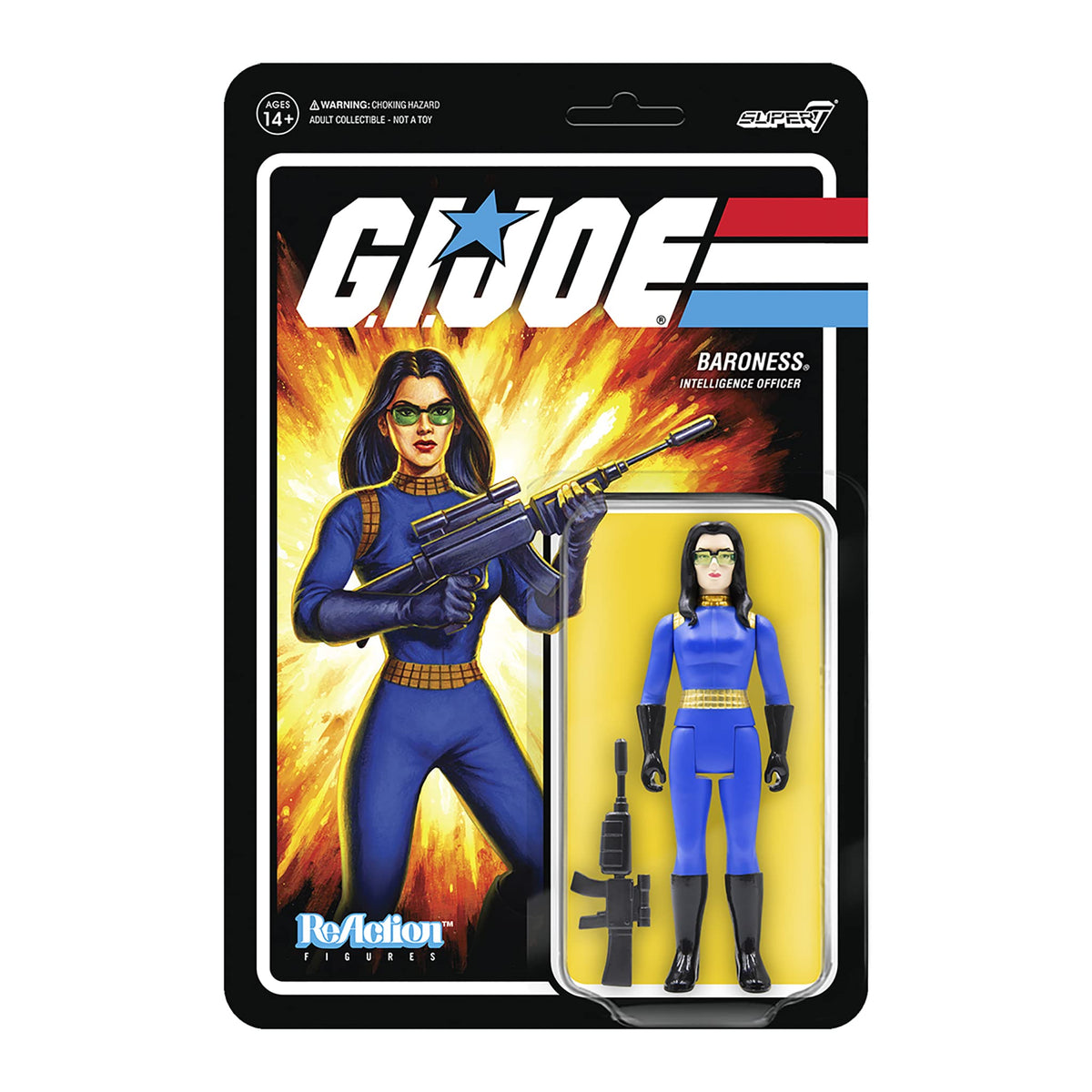 Super7 G.I. Joe Baroness - 3.75-inch ReAction Figure with Laser Rifle | Retro Collectible