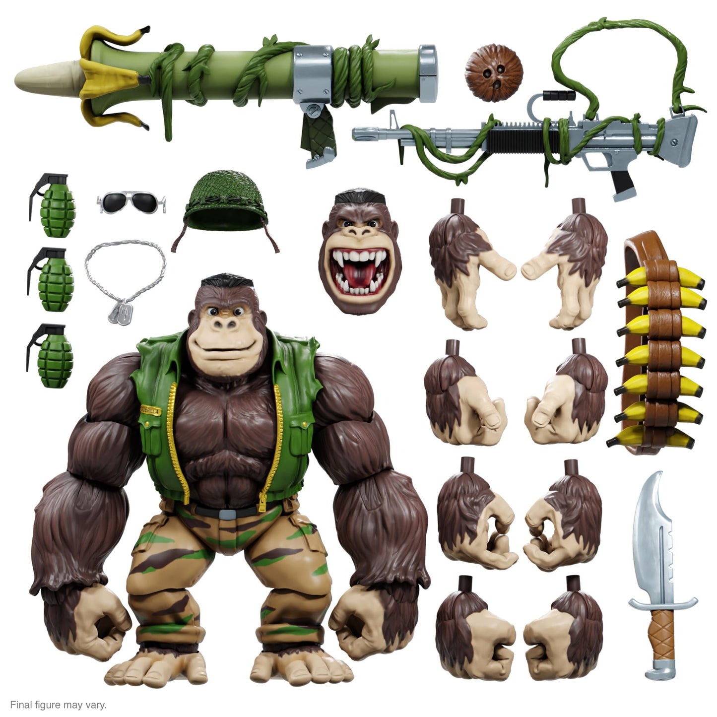 Super7 ULTIMATES! Guerrilla Gorilla – 8-Inch TMNT Action Figure with Accessories