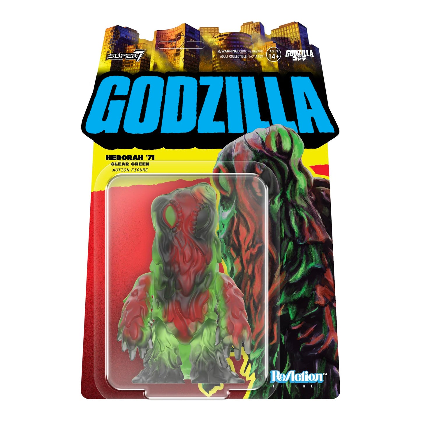 Super7 Toho Hedorah 71 Clear Green ReAction Figure – 3.75-Inch Kaiju Collectible