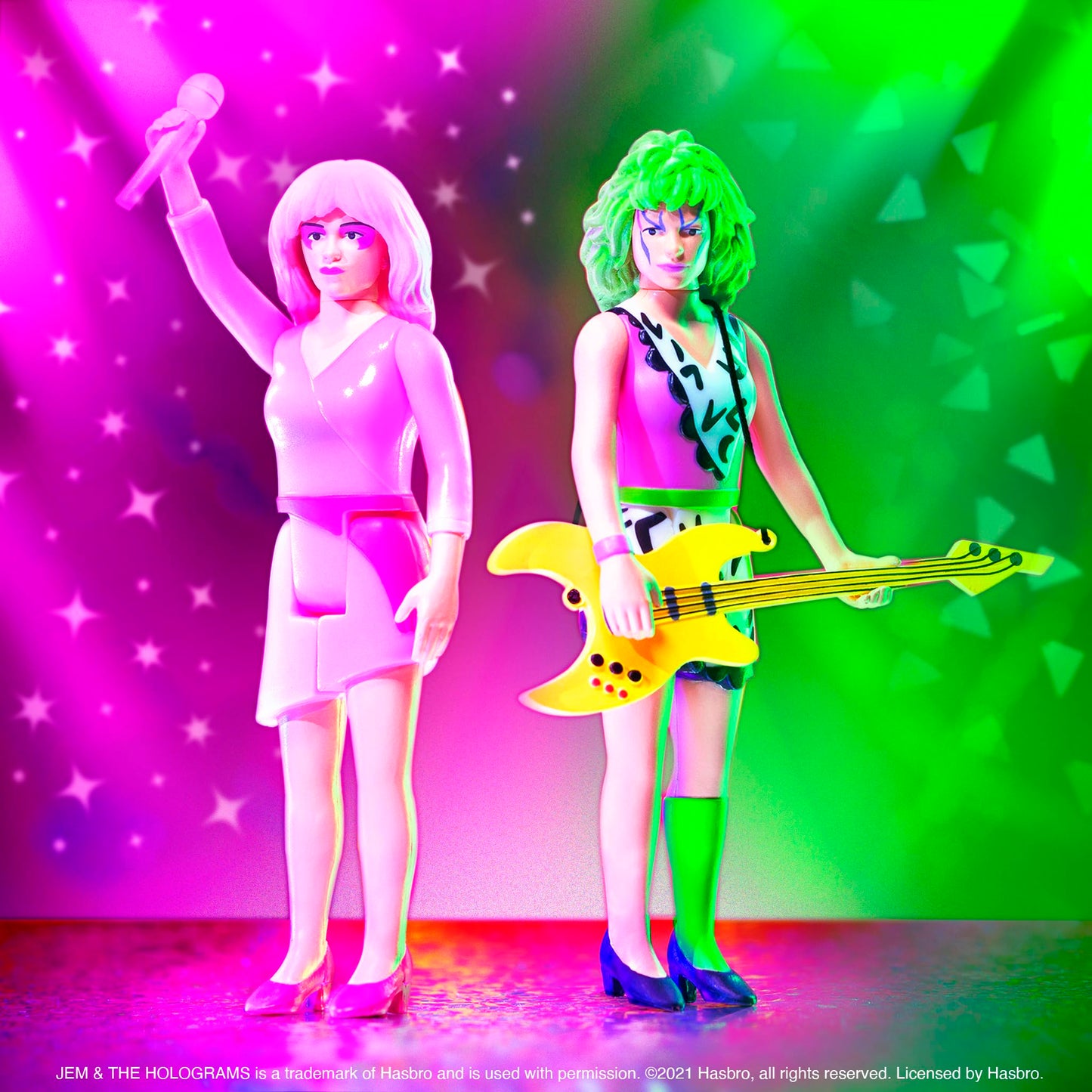 Super7 Jem & The Holograms Pizzaz Neon – 3.75-inch Action Figure | ReAction Collectible by Super7