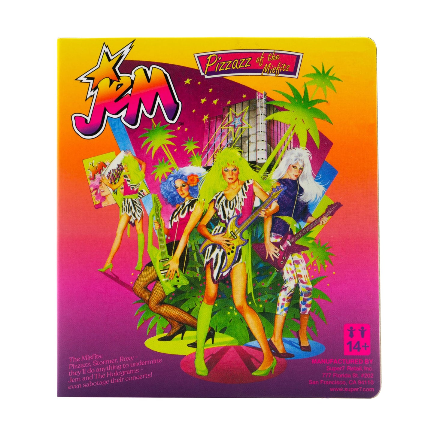 Super7 Jem & The Holograms Pizzaz Neon – 3.75-inch Action Figure | ReAction Collectible by Super7