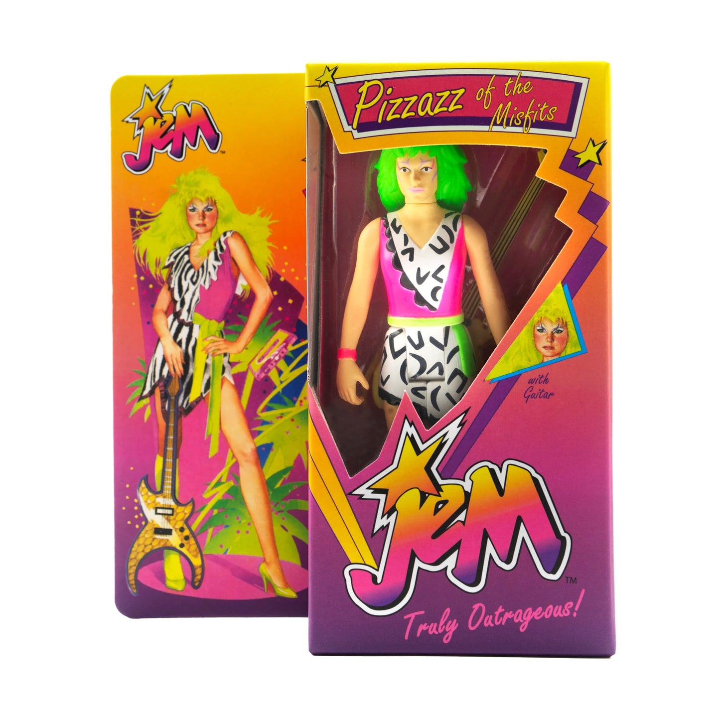Super7 Jem & The Holograms Pizzaz Neon – 3.75-inch Action Figure | ReAction Collectible by Super7