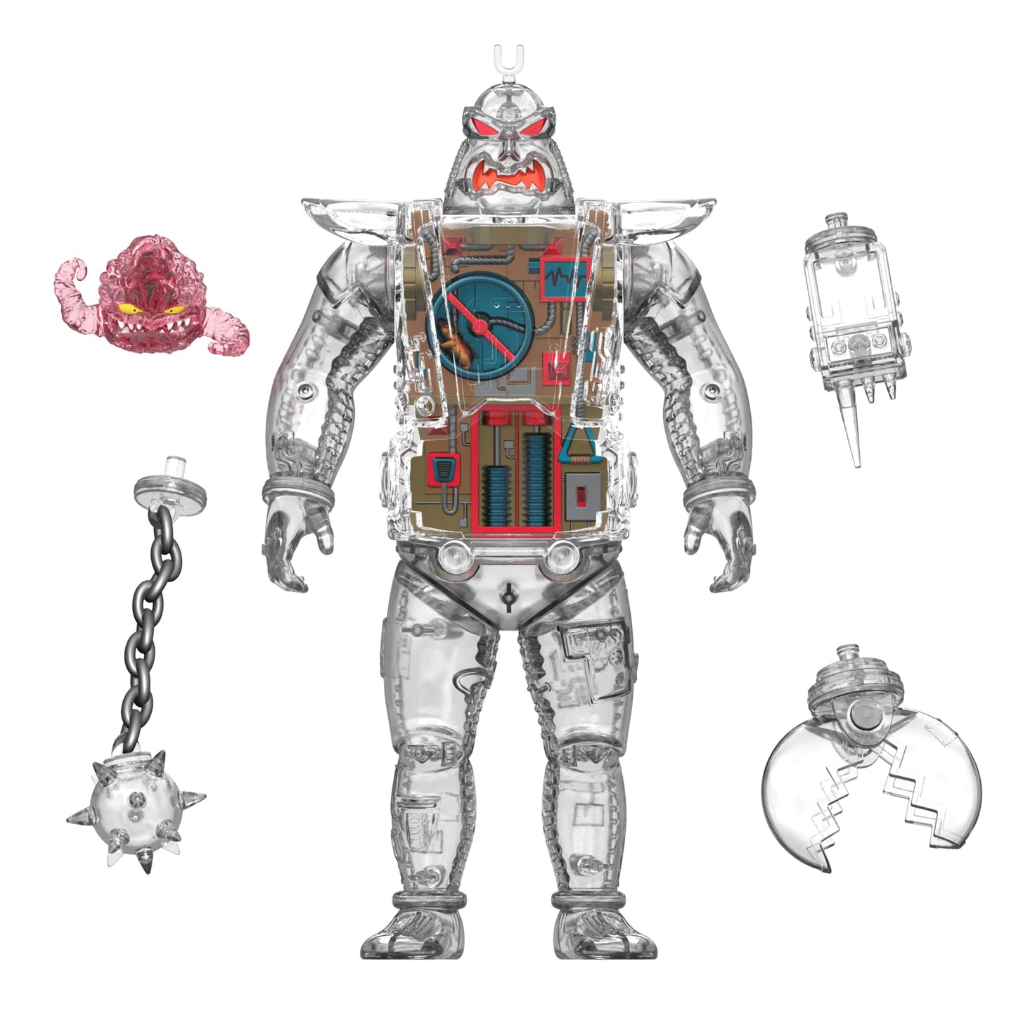 Super7 Super Cyborg Krang Android Clear 11-Inch TMNT Action Figure | Retro Collectibles