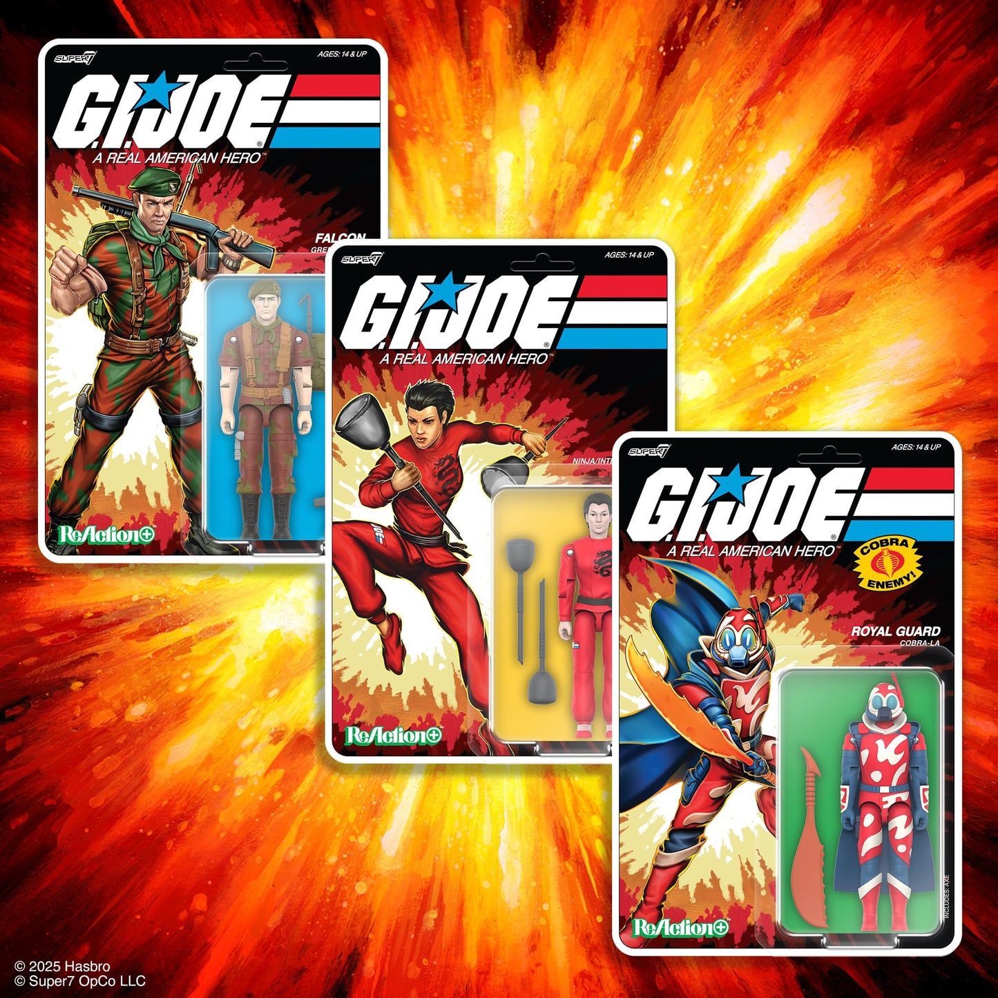 Super7 Reaction+ Lt. Falcon (G.I. Joe) 3.75-inch Action Figure with Backpack & Laser Blaster – Vintage 80s Collectible