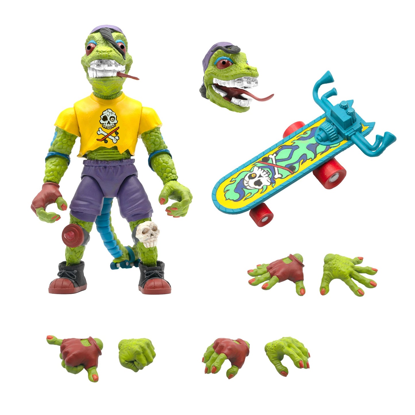Super7 Ultimates Mondo Gecko 7-Inch TMNT Action Figure – Retro Collectible with Skateboard & Accessories