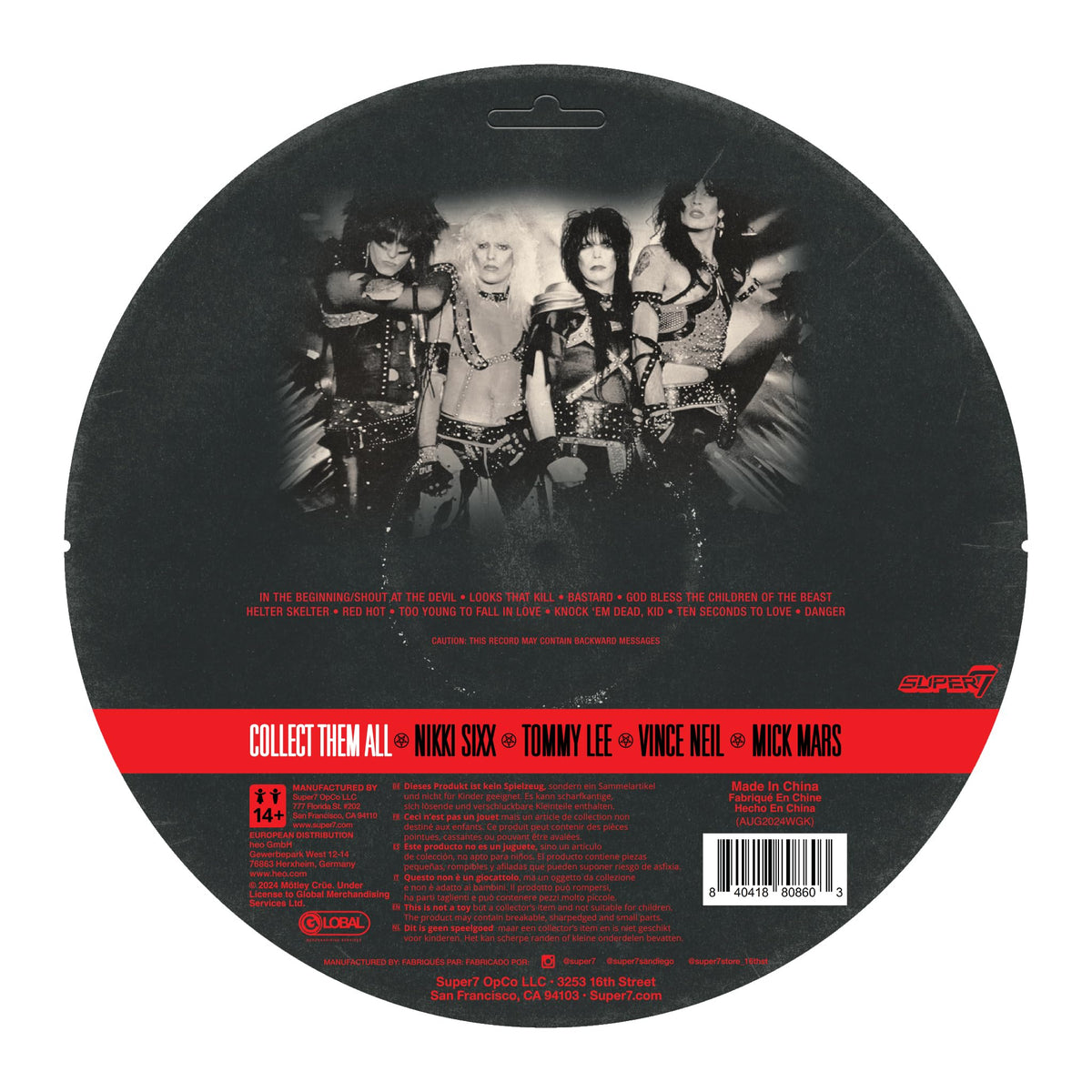 Super7 Motley Crue Vince Neil Shout at The Devil 3.75-inch ReAction Figure – Black & White with Microphone