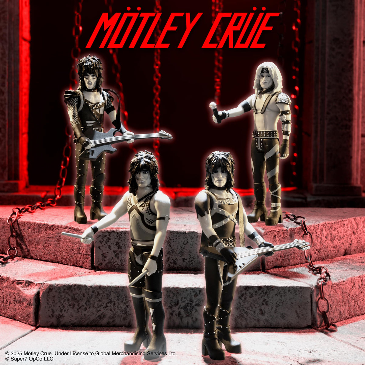 Super7 Motley Crue Vince Neil Shout at The Devil 3.75-inch ReAction Figure – Black & White with Microphone