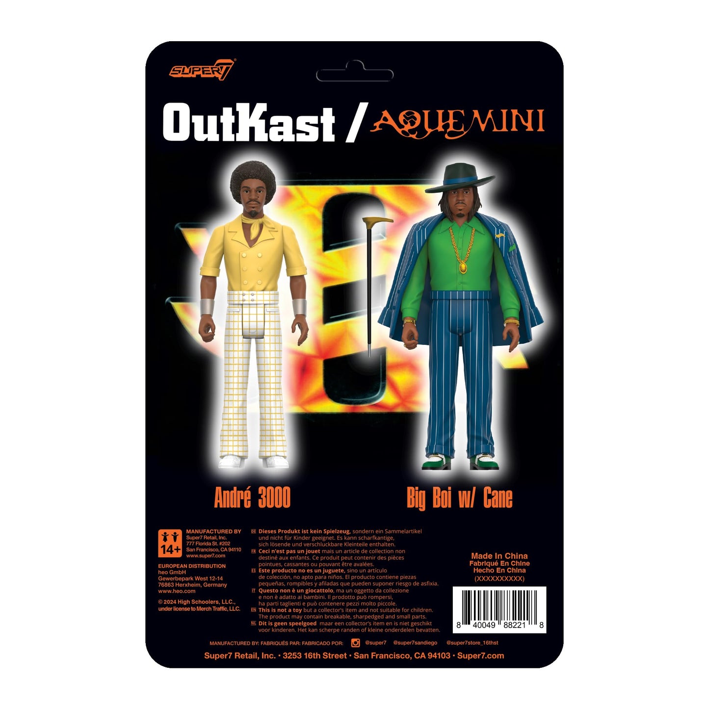 Super7 OutKast Aquemini 2-Pack: Big Boi and Andre 3000 3.75-Inch ReAction Figures with Accessories
