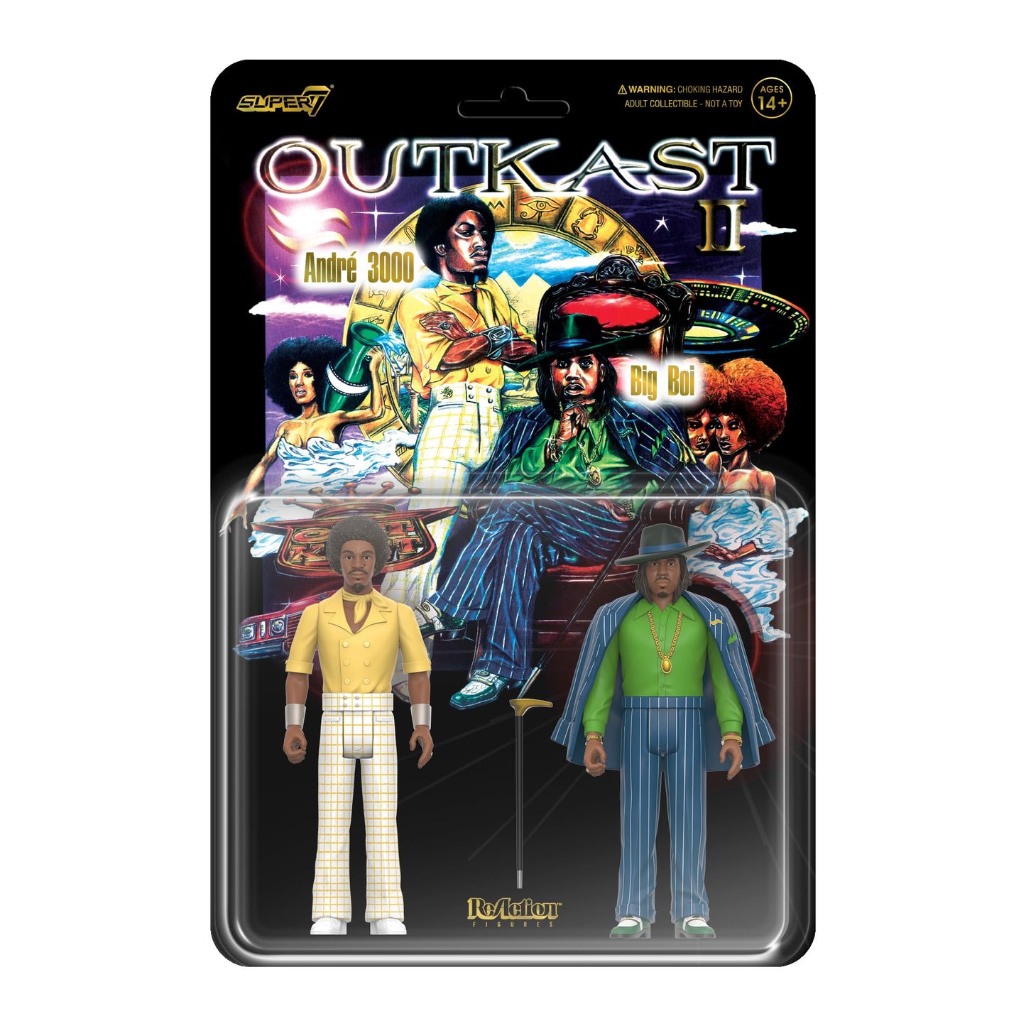 Super7 OutKast Aquemini 2-Pack: Big Boi and Andre 3000 3.75-Inch ReAction Figures with Accessories
