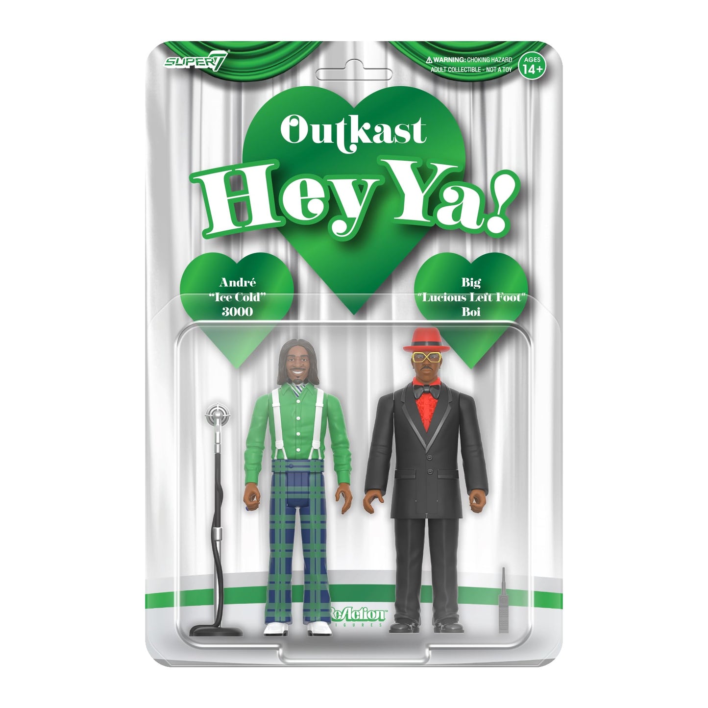 Super7 Outkast Hey Ya! 2-Pack ReAction Figures – 3.75-Inch Andre 3000 & Big Boi with Accessories