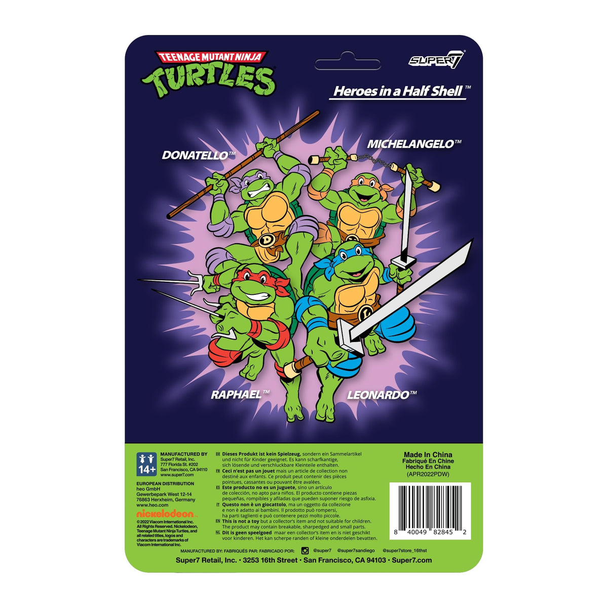 Super7 Raphael TMNT 3.75-inch Action Figure with Sai Accessories | Retro Collectible