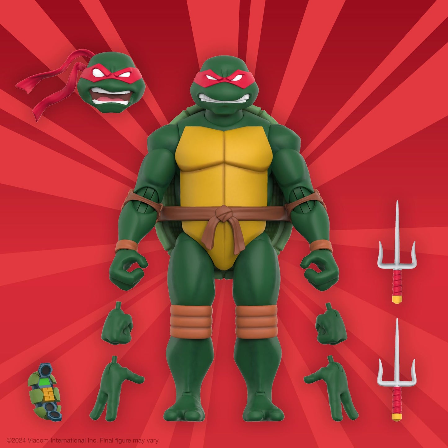 Super7 ULTIMATES! Raphael - 7-Inch TMNT Action Figure with Sais, Shell Cell & Double-Jointed Design