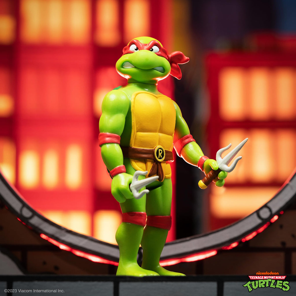 Super7 Raphael TMNT 3.75-inch Action Figure with Sai Accessories | Retro Collectible