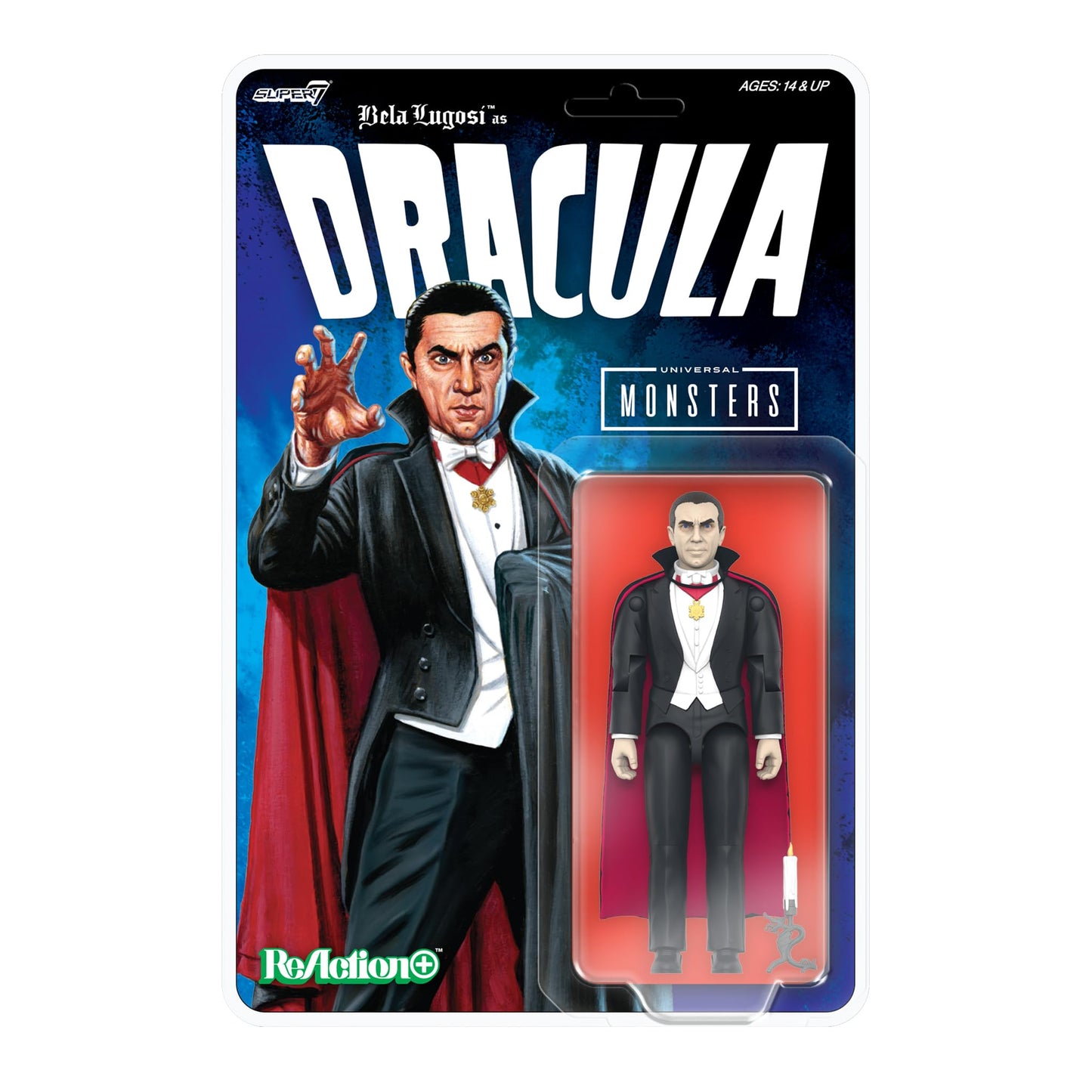 Super7 Reaction+ Dracula 3.75" Universal Monsters Action Figure with Candelabra