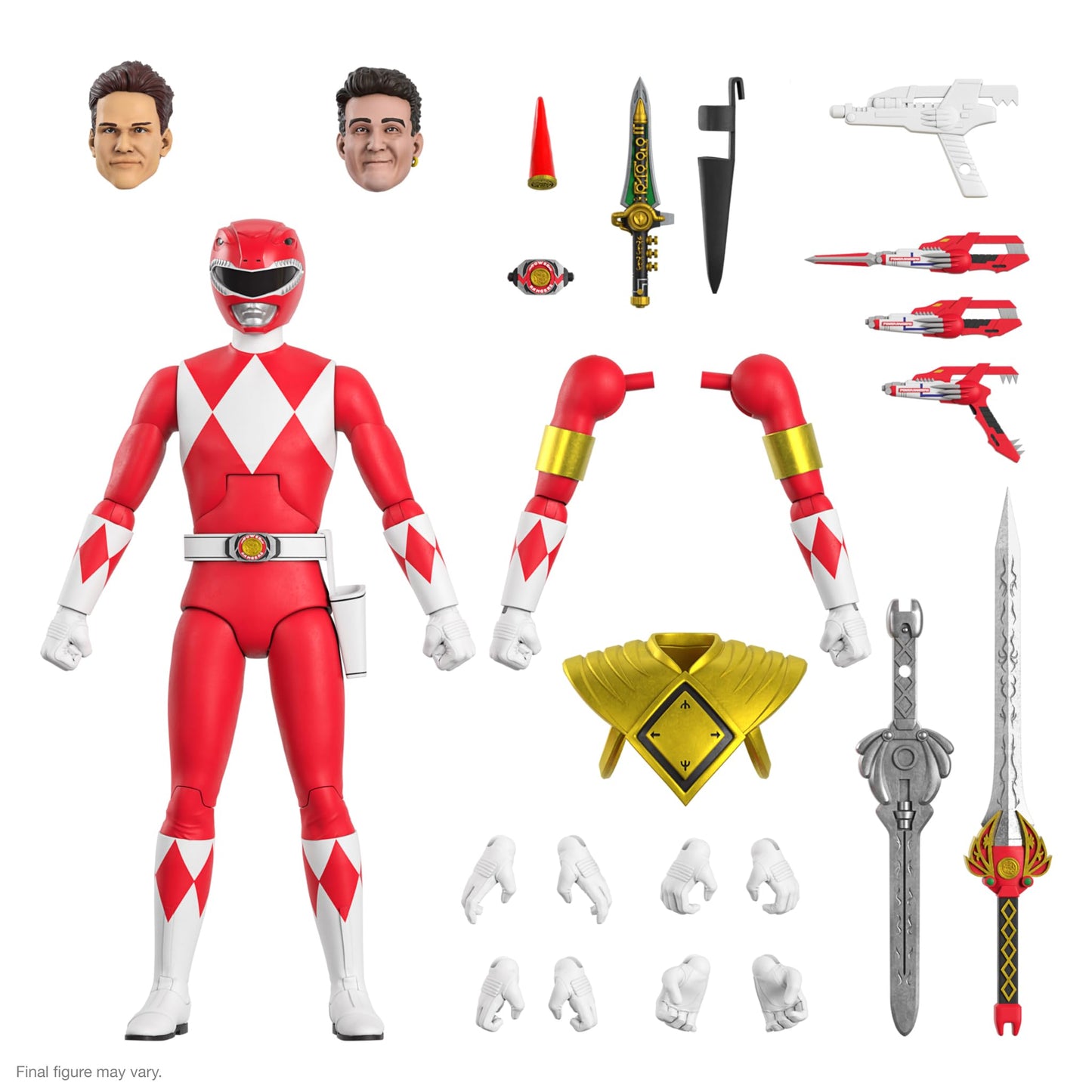 Super7 ULTIMATES! Mighty Morphin Power Rangers Red Ranger - 7" Action Figure with Accessories