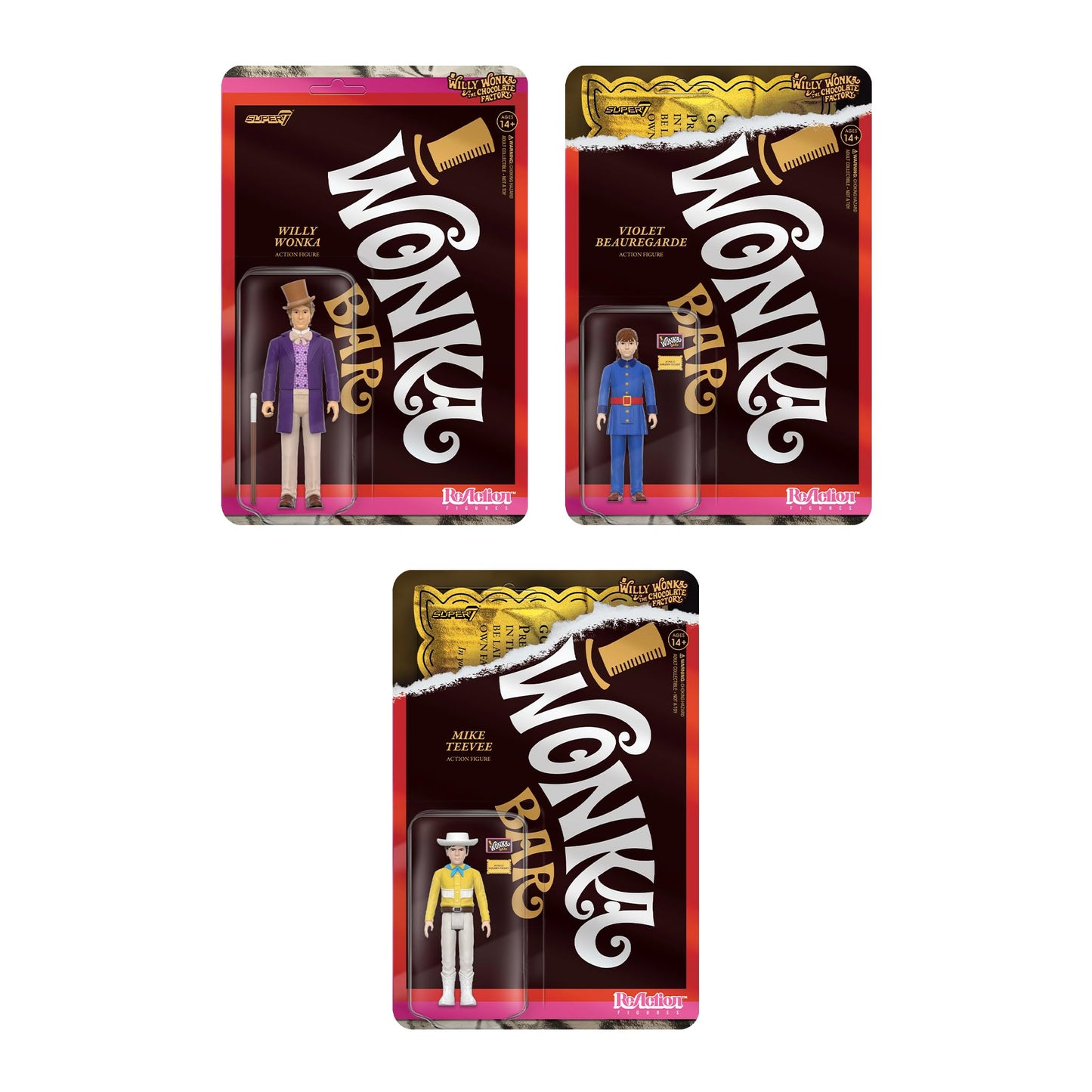 Super7 Violet Beauregarde 3.75-Inch Action Figure – Wonka Bar & Golden Ticket Accessories