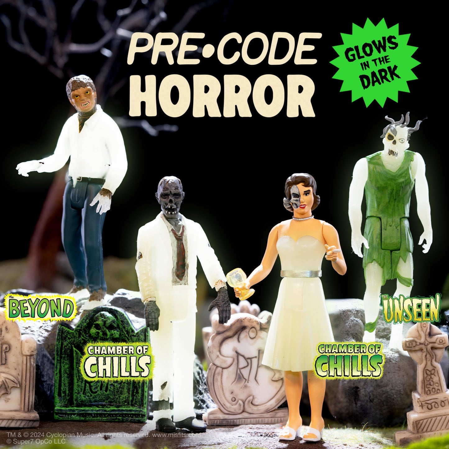 Super7 Pre-Code Horror Heartless Zombie Glow-in-the-Dark 3.75-inch ReAction Figure