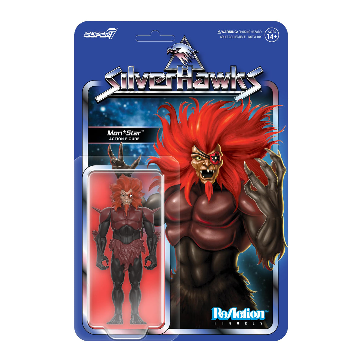 Super7 Reaction Figure SilverHawks Mon*Star (Pre-Transformation) – 3.75-inch SilverHawks Action Figure, Classic Cartoon Collectibles