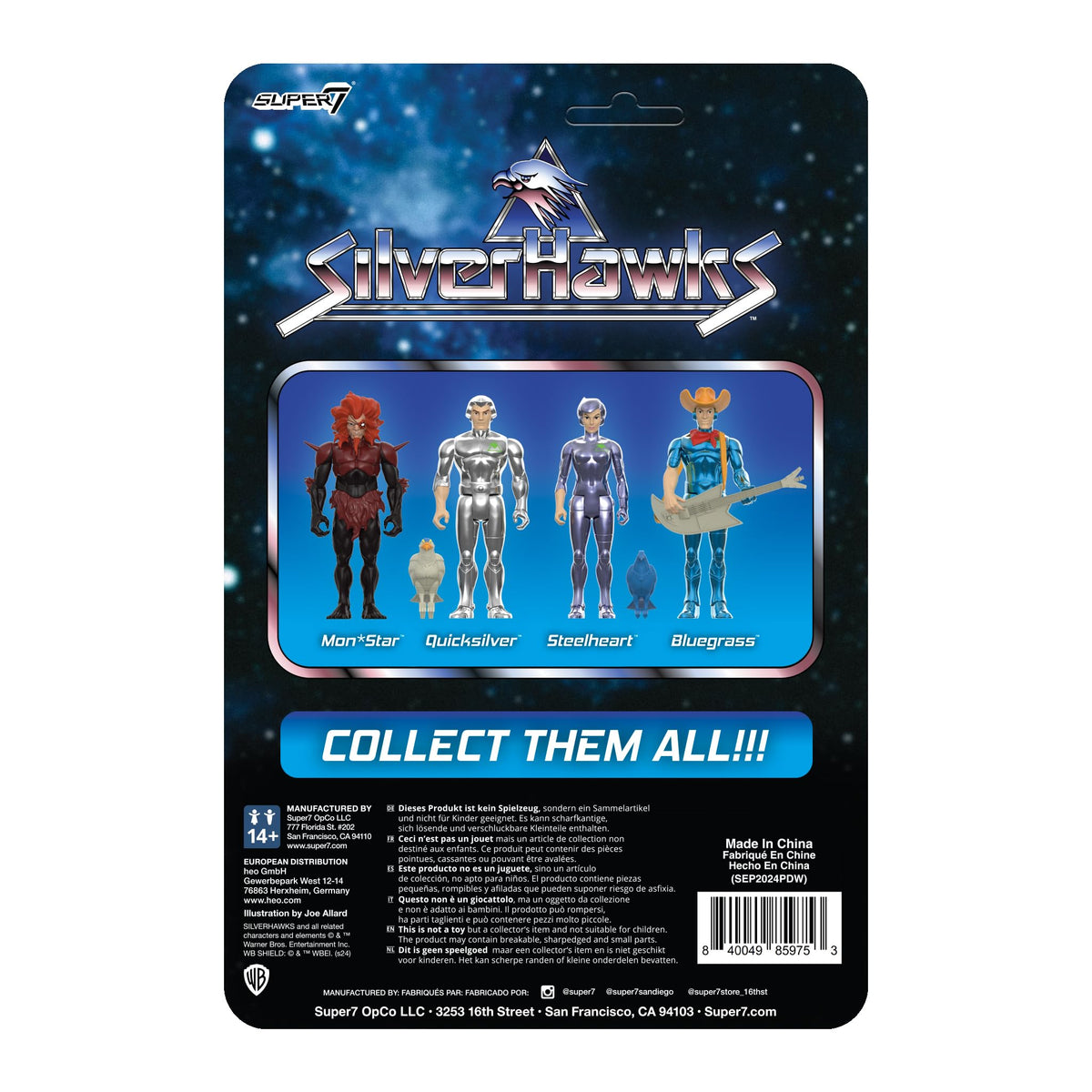 Super7 SilverHawks Quicksilver ReAction Figure – 3.75-Inch with Tally-Hawk Accessory