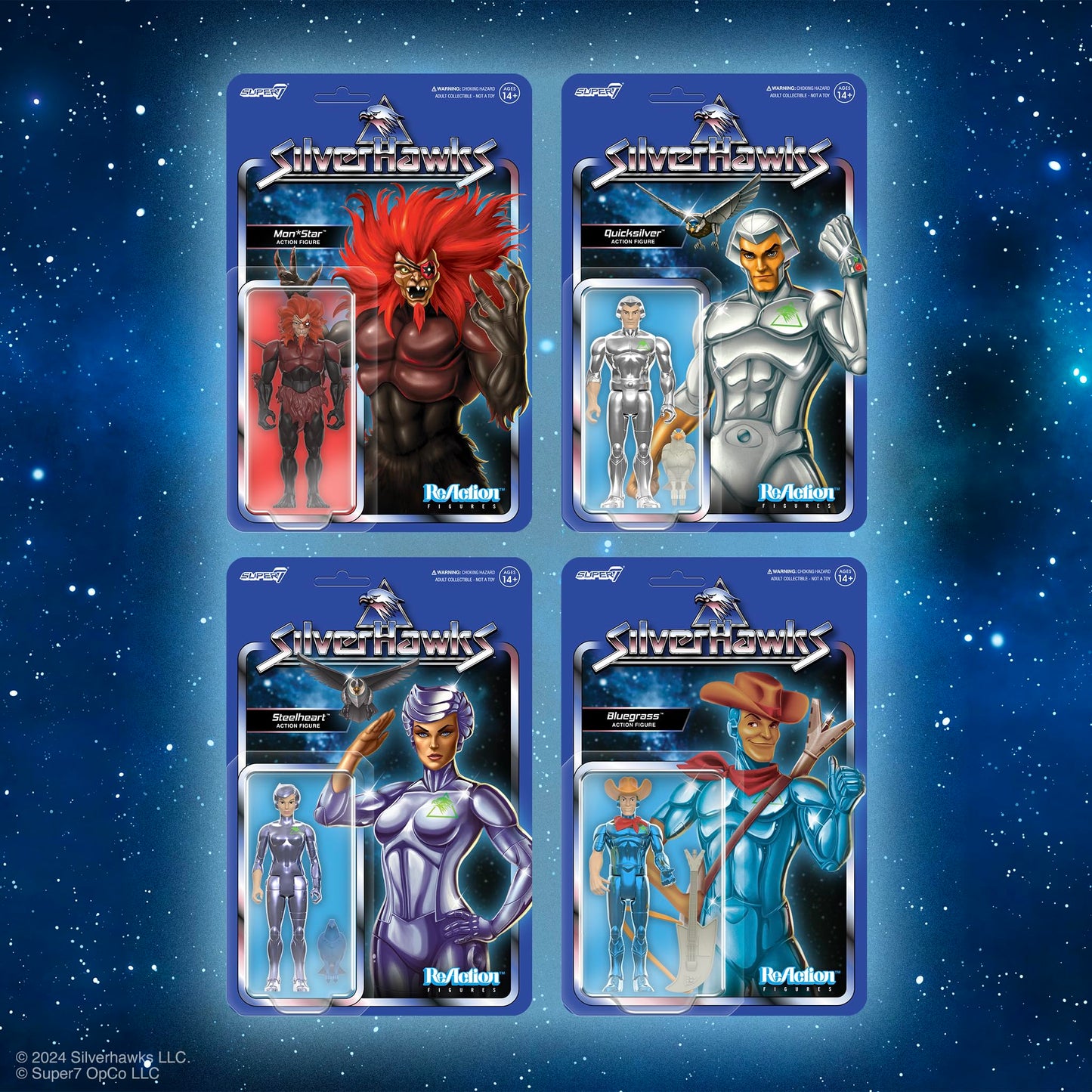 Super7 SilverHawks Quicksilver ReAction Figure – 3.75-Inch with Tally-Hawk Accessory
