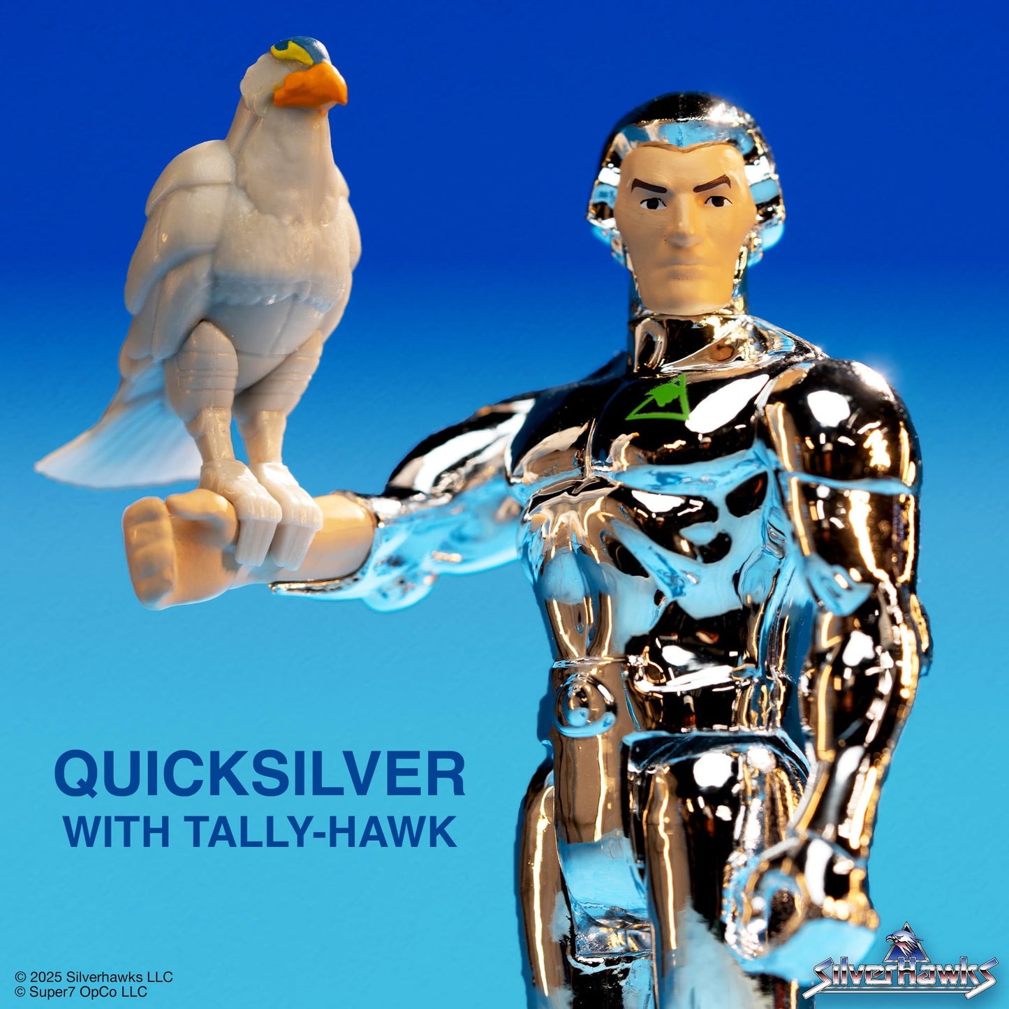 Super7 SilverHawks Quicksilver ReAction Figure – 3.75-Inch with Tally-Hawk Accessory