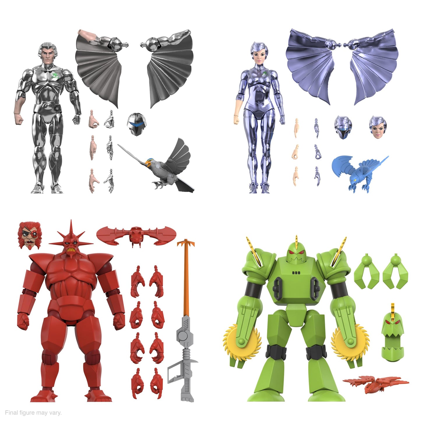 Super7 ULTIMATES! SilverHawks Steelheart – 7-inch Action Figure with Interchangeable Accessories | Vac-Metal Finish