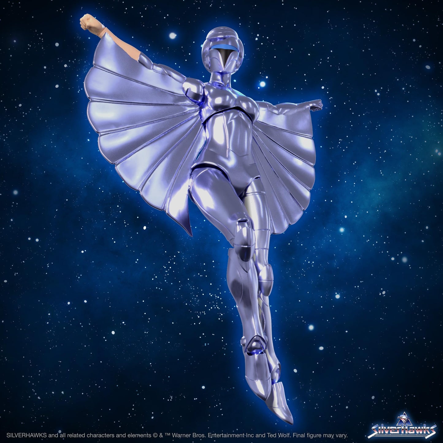Super7 ULTIMATES! SilverHawks Steelheart – 7-inch Action Figure with Interchangeable Accessories | Vac-Metal Finish